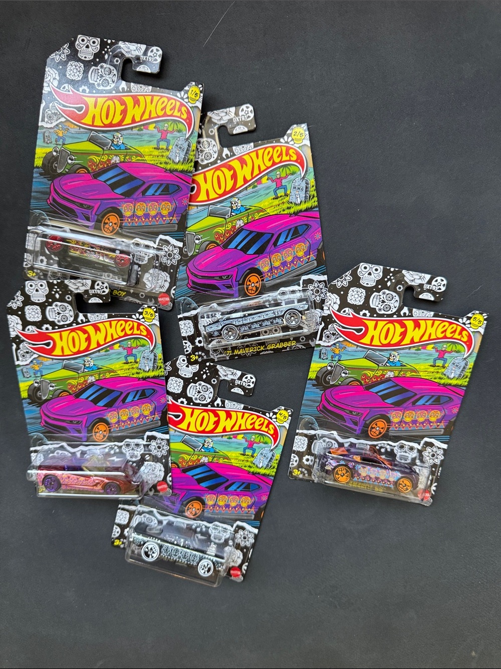 Hot Wheels Halloween Dia De Los Muertos Complete Set of 5 Day of the Dead New